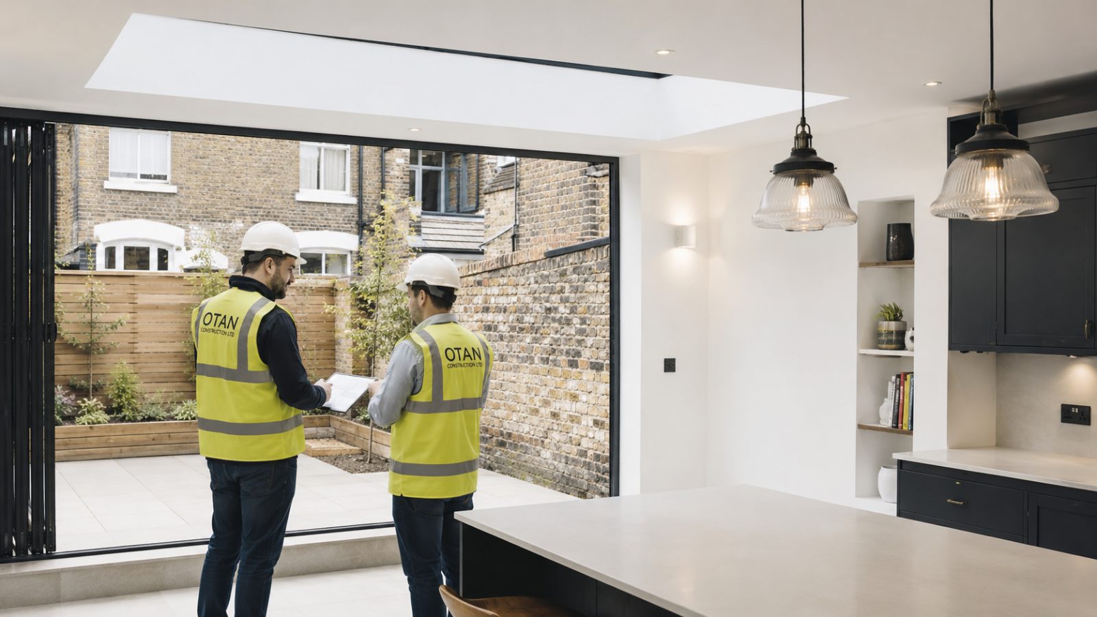 Rear extension with roof light and bifold doors in London
